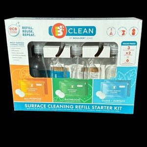 Boulder Clean Refillable Cleaning System 16 oz Glass Bottles Included 3X Refill